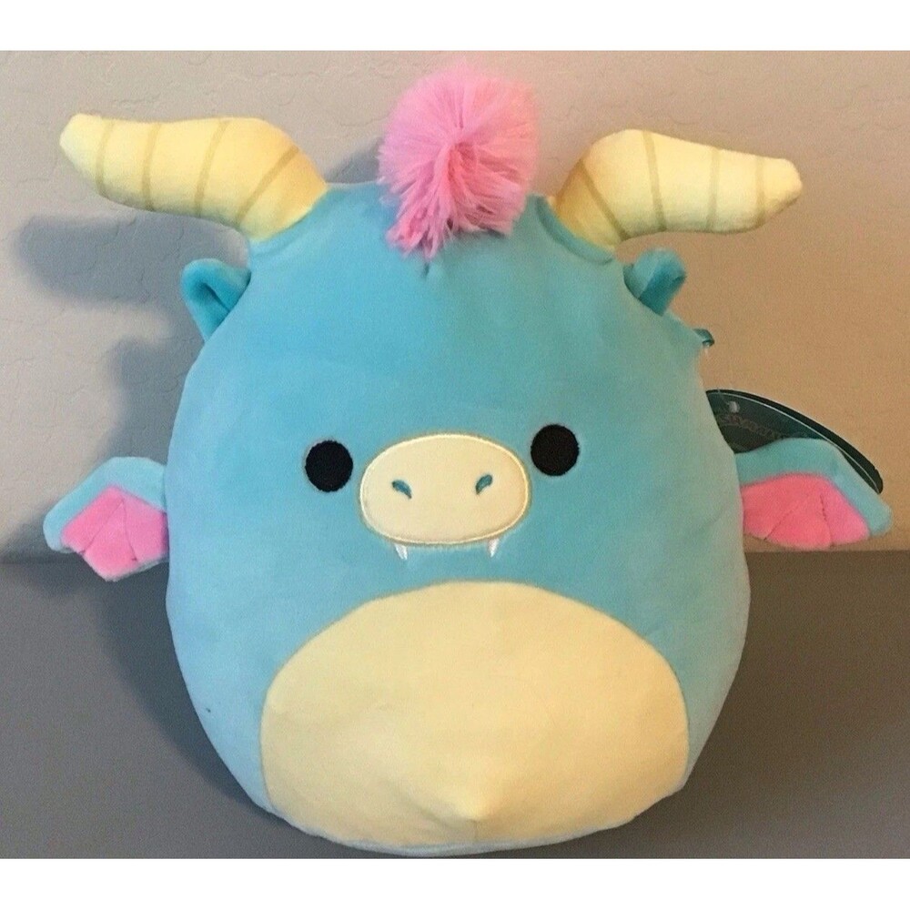 8” BYRON the Blue Dragon RARE Squishmallow w/ Pink Wings & Yellow Horns NWT HTF